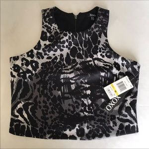 NWT XOXO Animal Print Crop Top Size M